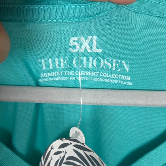 The Chosen womens plus 5XL blue cotton Fishes short sleeve T shirt christian - Picture 3 of 4